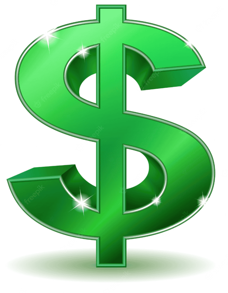 Green dollar sign symbol representing police funding and financial issues.